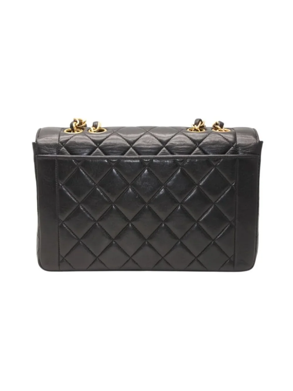 Chanel Chain Quilted 23 Shoulder Bag CC Logo Lambskin Black Gold